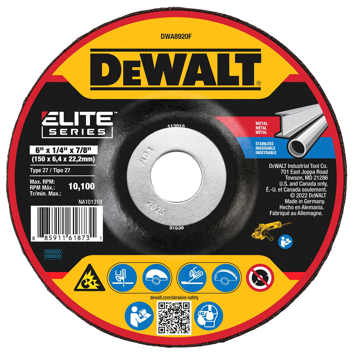 DEWALT ELITE SERIES Grinding Wheels 6 X 1/4 X 7/8IN XP CERAMIC