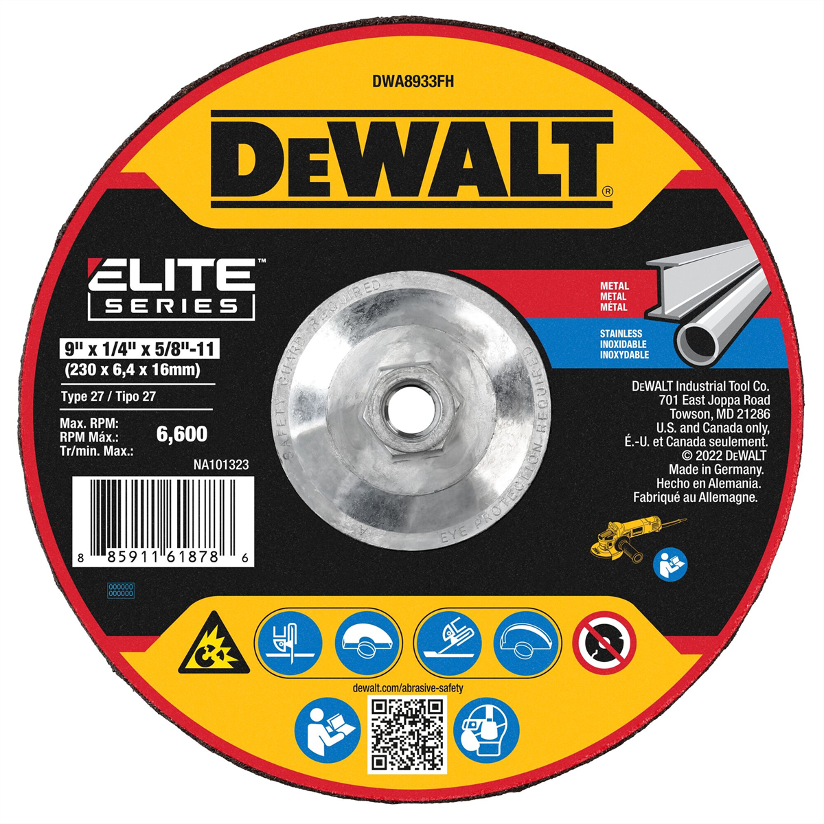 DEWALT ELITE SERIES Grinding Wheels 9 X 1/4 X 5/8-11 Xp Ceramic