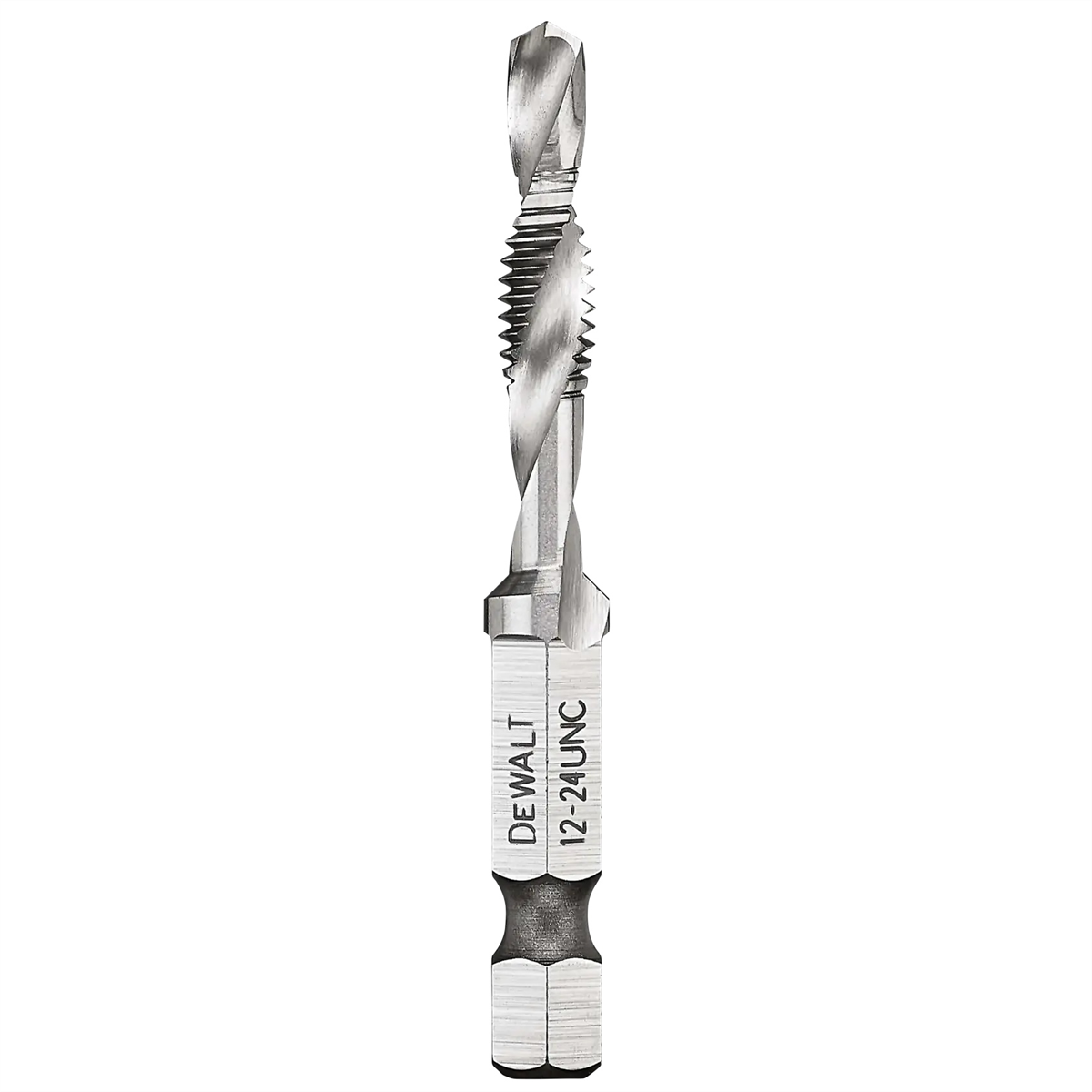 DEWALT Impact Ready 12-24 Unc Drill Tap, 1/4" Capacity