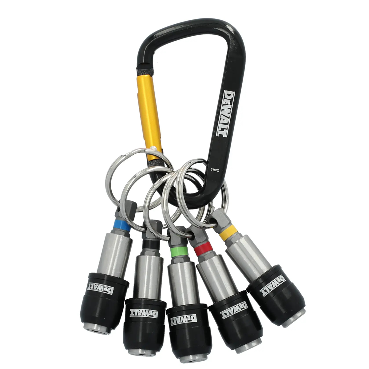 DeWalt 5 Piece Key Ring Quick-Change Bit Holder Set for 1/4 Inch Hex Bits