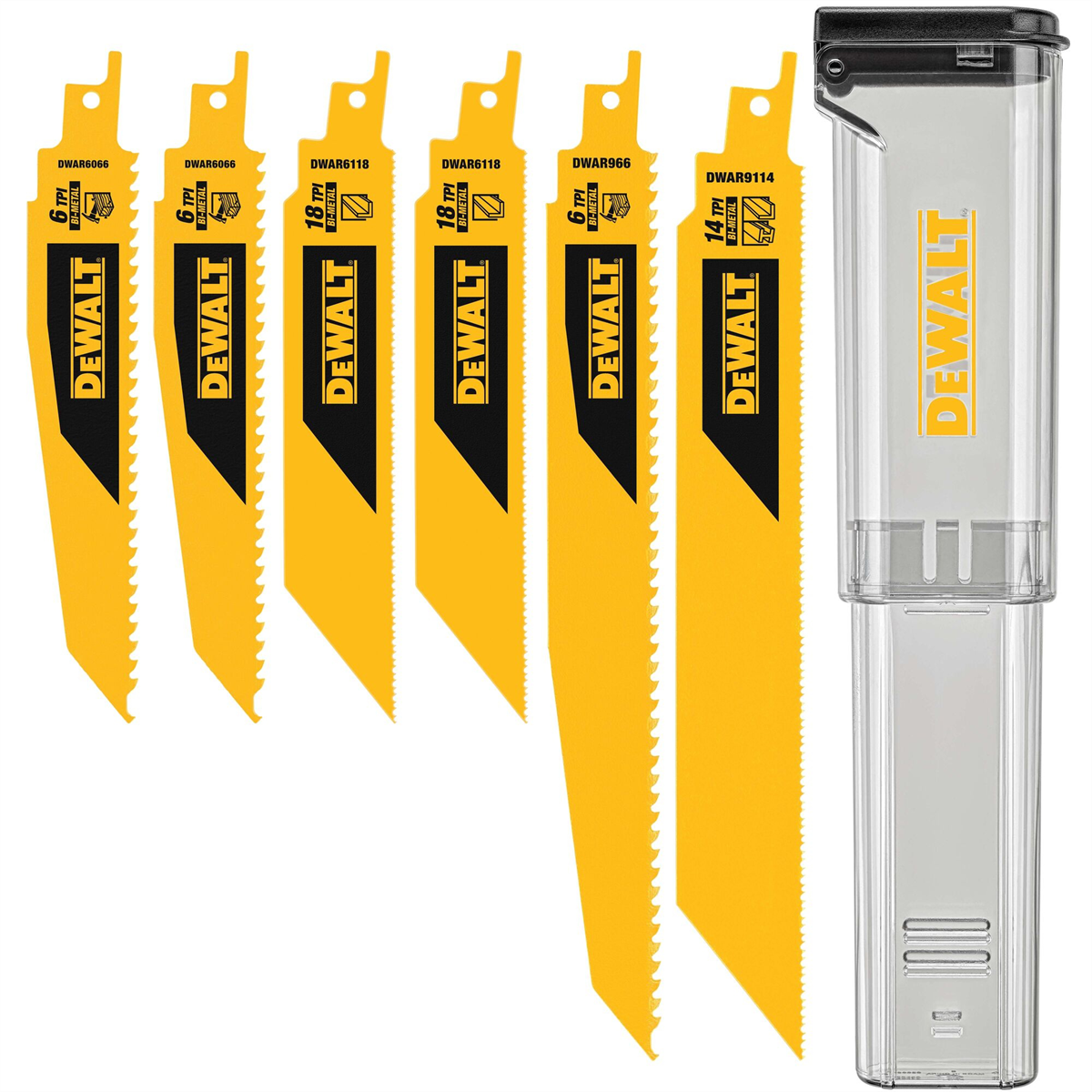 Dewalt 6pc Recip Blade Kit W/case