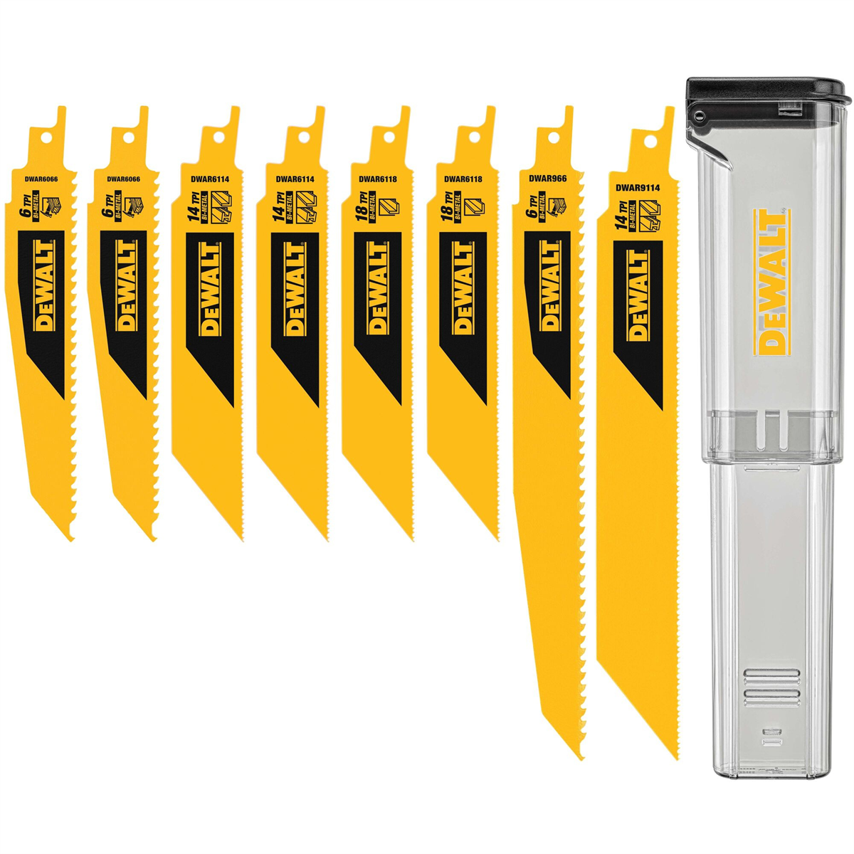 Dewalt 8pc Recip Blade Kit W/case