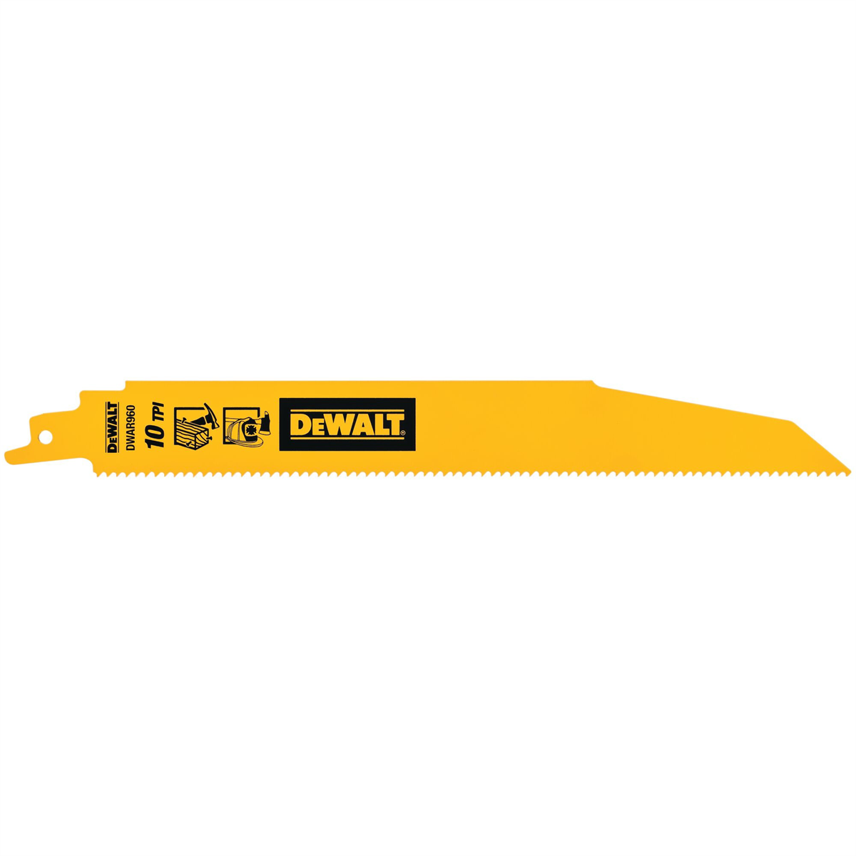 DEWALT 9" 10 TPI Demolition Bimetal Reciprocating Saw Blades (5 Pack)