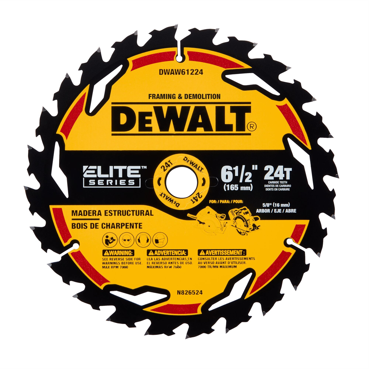 DEWALT ELITE SERIES 7-1/4" Circular Saw Blade (24 Tooth)