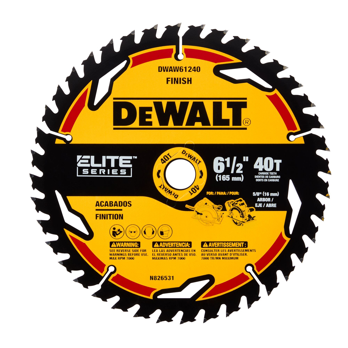 DEWALT ELITE SERIES 6-1/2" Circular Saw Blade (40 Tooth)