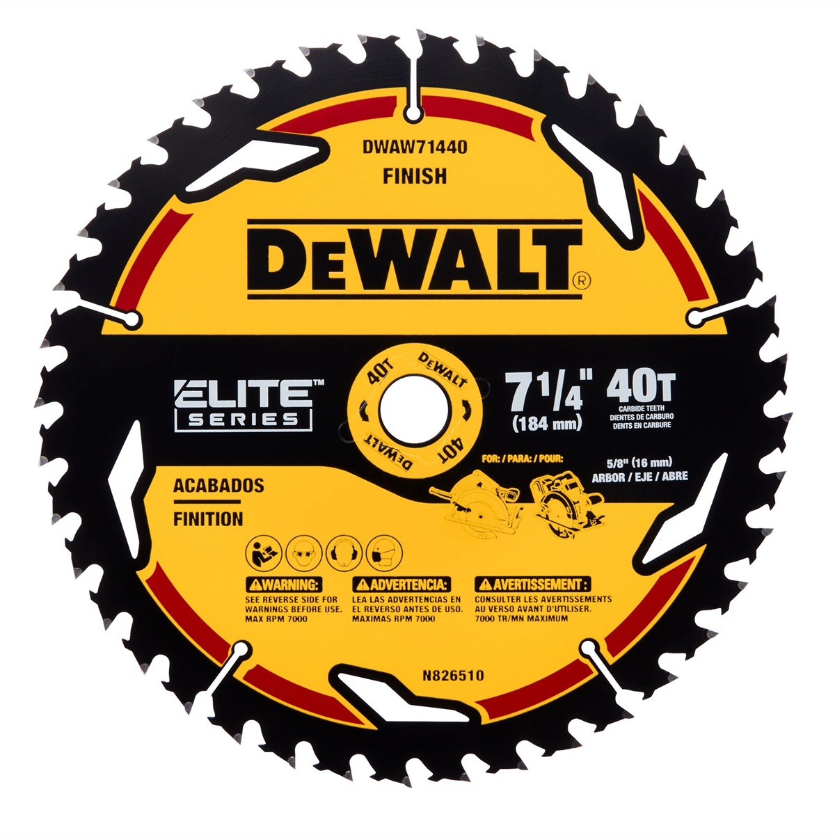 Dewalt Elite Series 7 1/4in 40t Circular Saw Blade