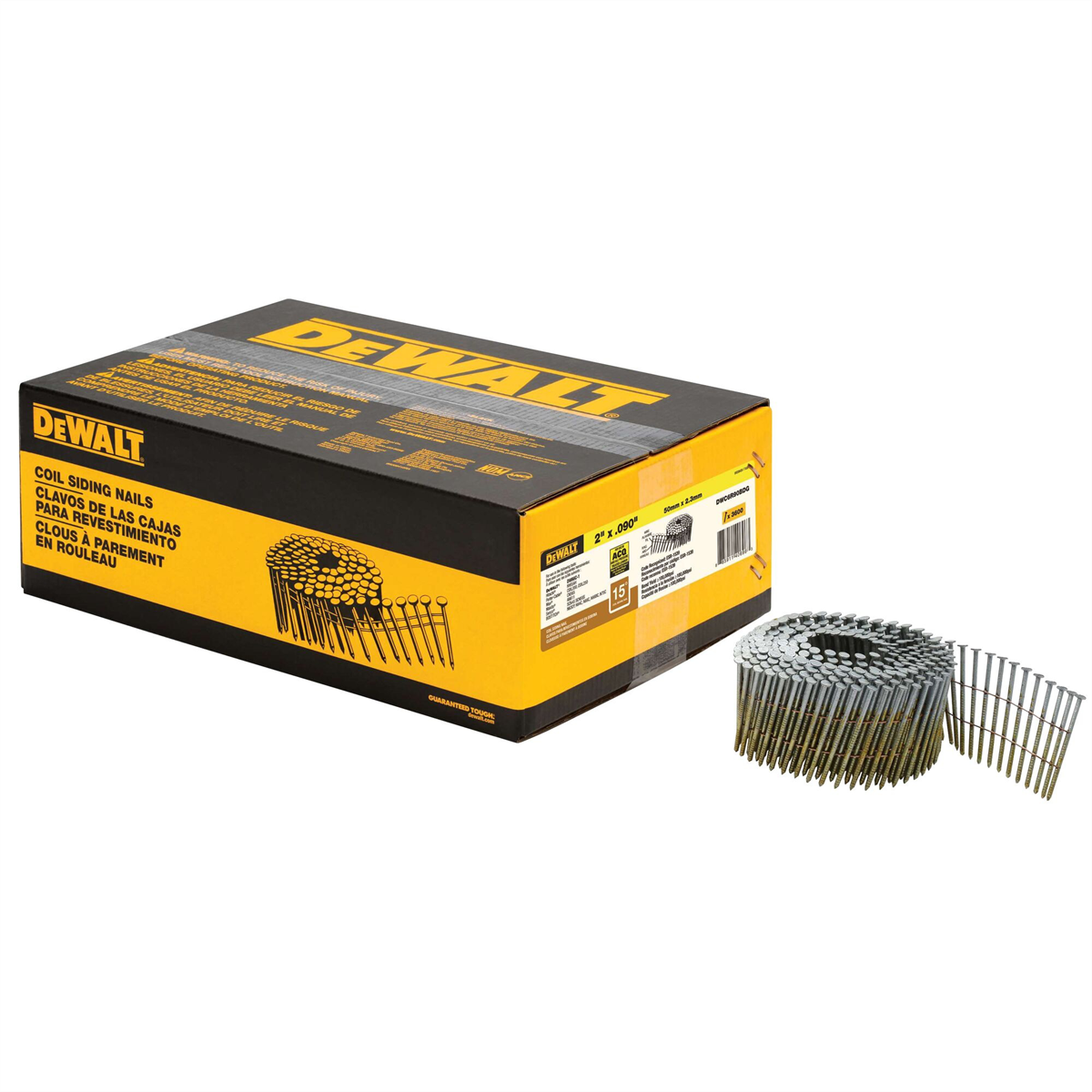 Dewalt 2 In. X 0.090 In. 15° Coil Siding Galvanized Ring Shank Nail