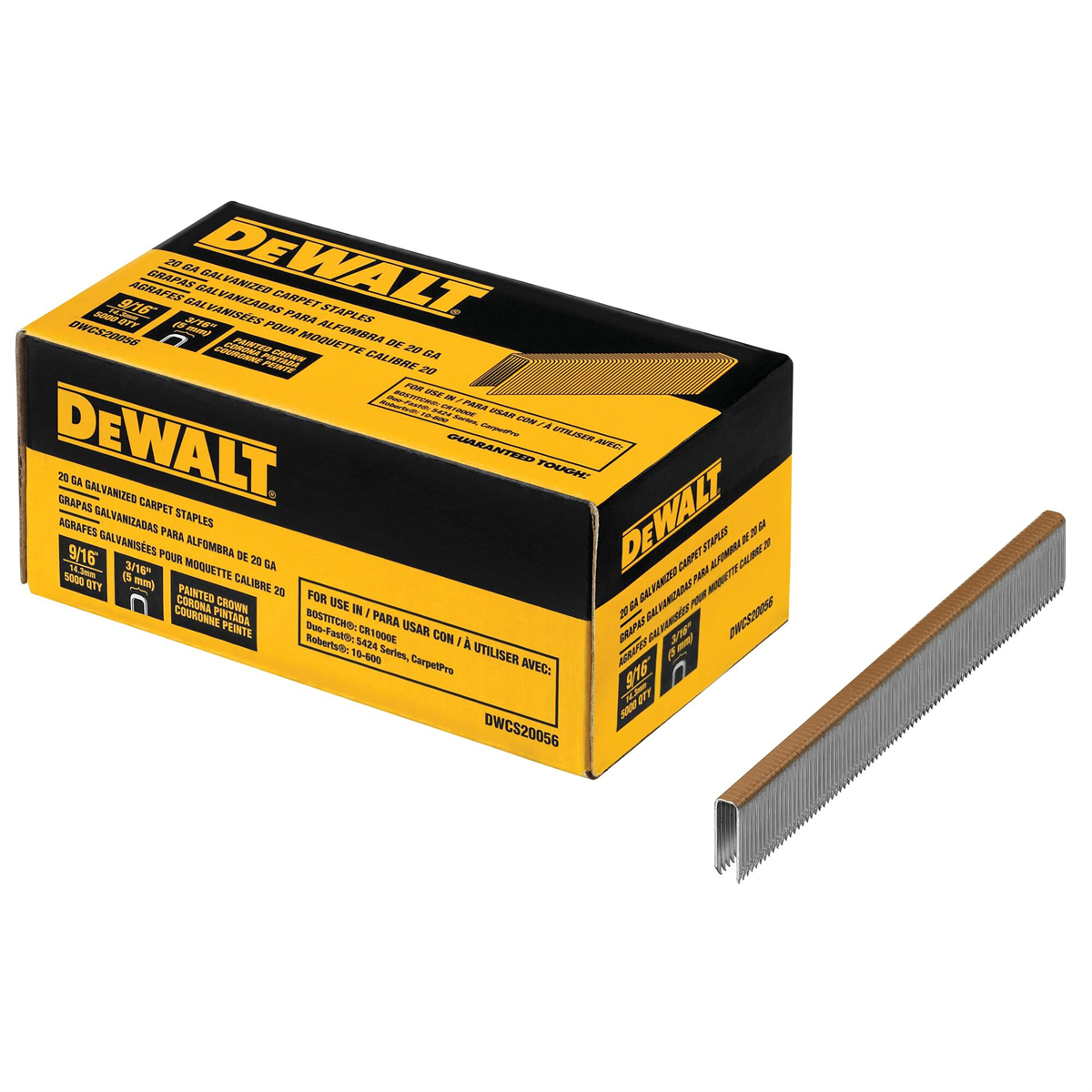 Dewalt 20 Gauge Painted Crown Carpet Staples