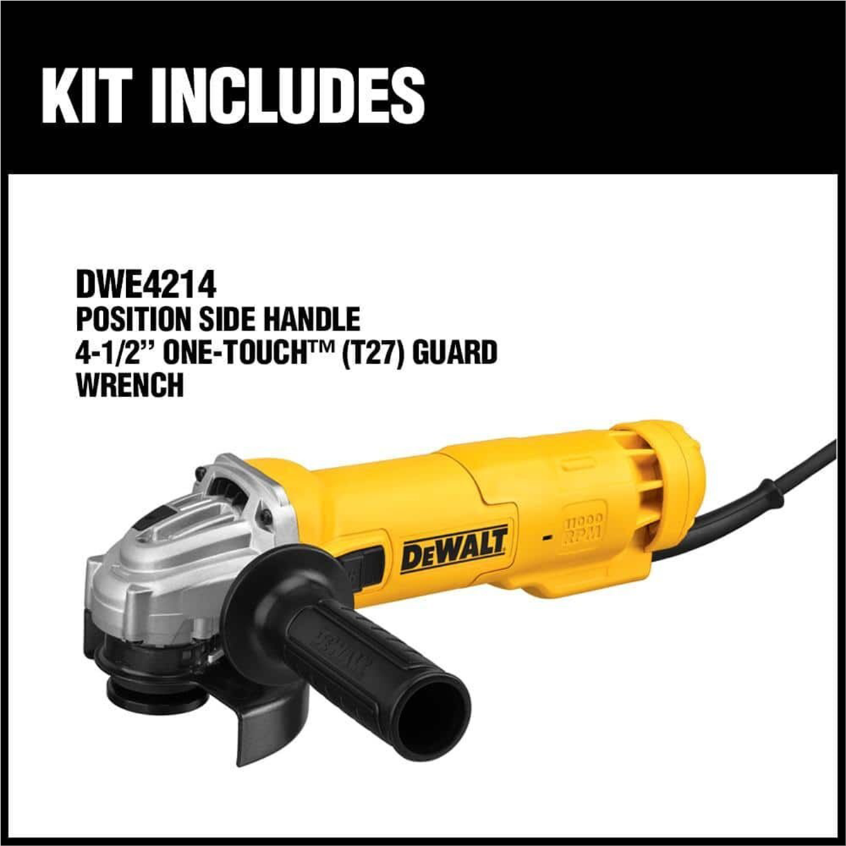 DEWALT Angle Grinder Tool, 4-1/2-Inch, Slide Switch, 11-Amp