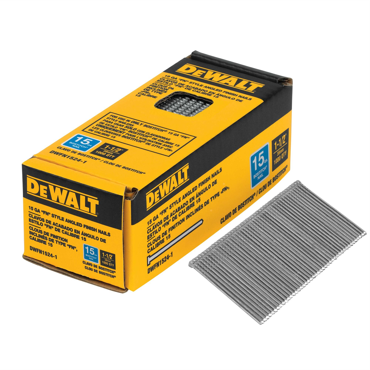 Dewalt 15ga 1-1/2in Fn Style Finish Nails 1m