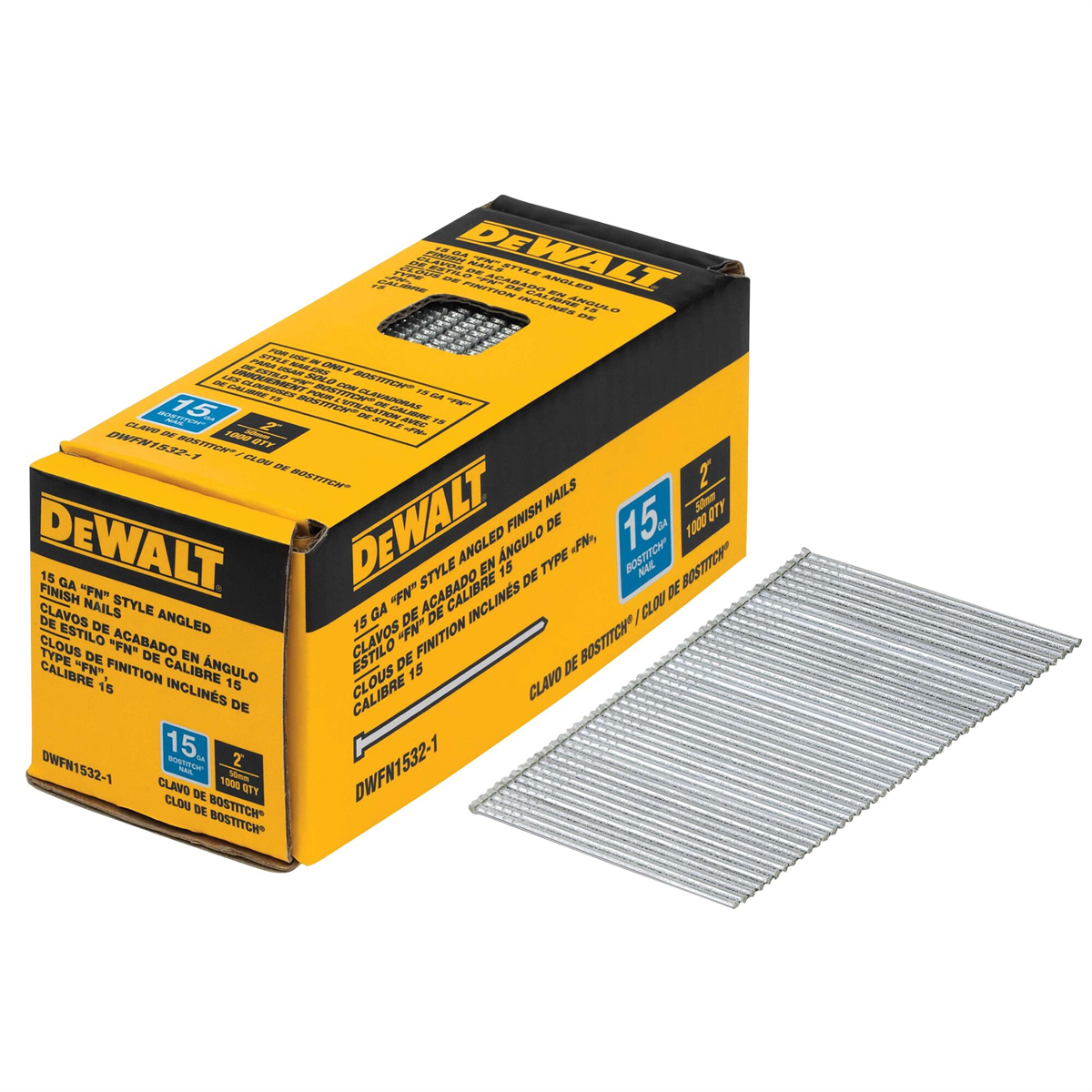 Dewalt 15ga, 2in "fn" Style Finish Nails 1m