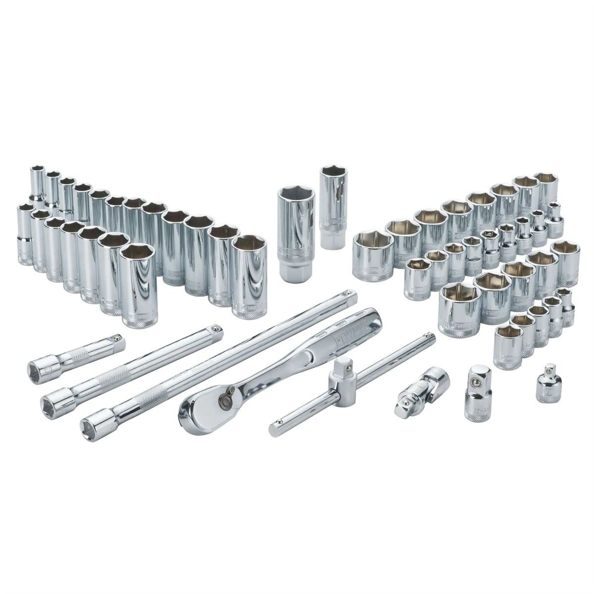 DEWALT 56 Piece 3/8 in Drive Combination Socket Set - 6 & 12 Point