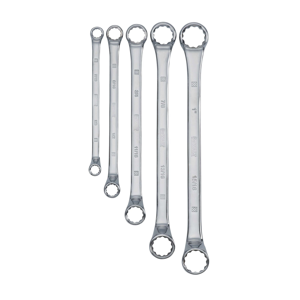 DEWALT 5 Piece Full Polish Offset Double Box Wrench Set