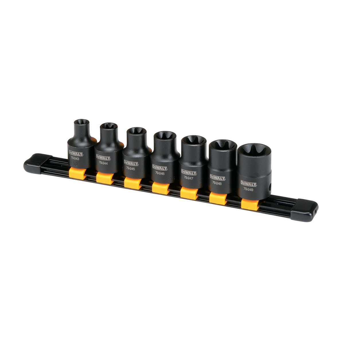 DEWALT Dwmt19260 7Pc Mm 1/2"Drive Impact Extension Torx Set Black
