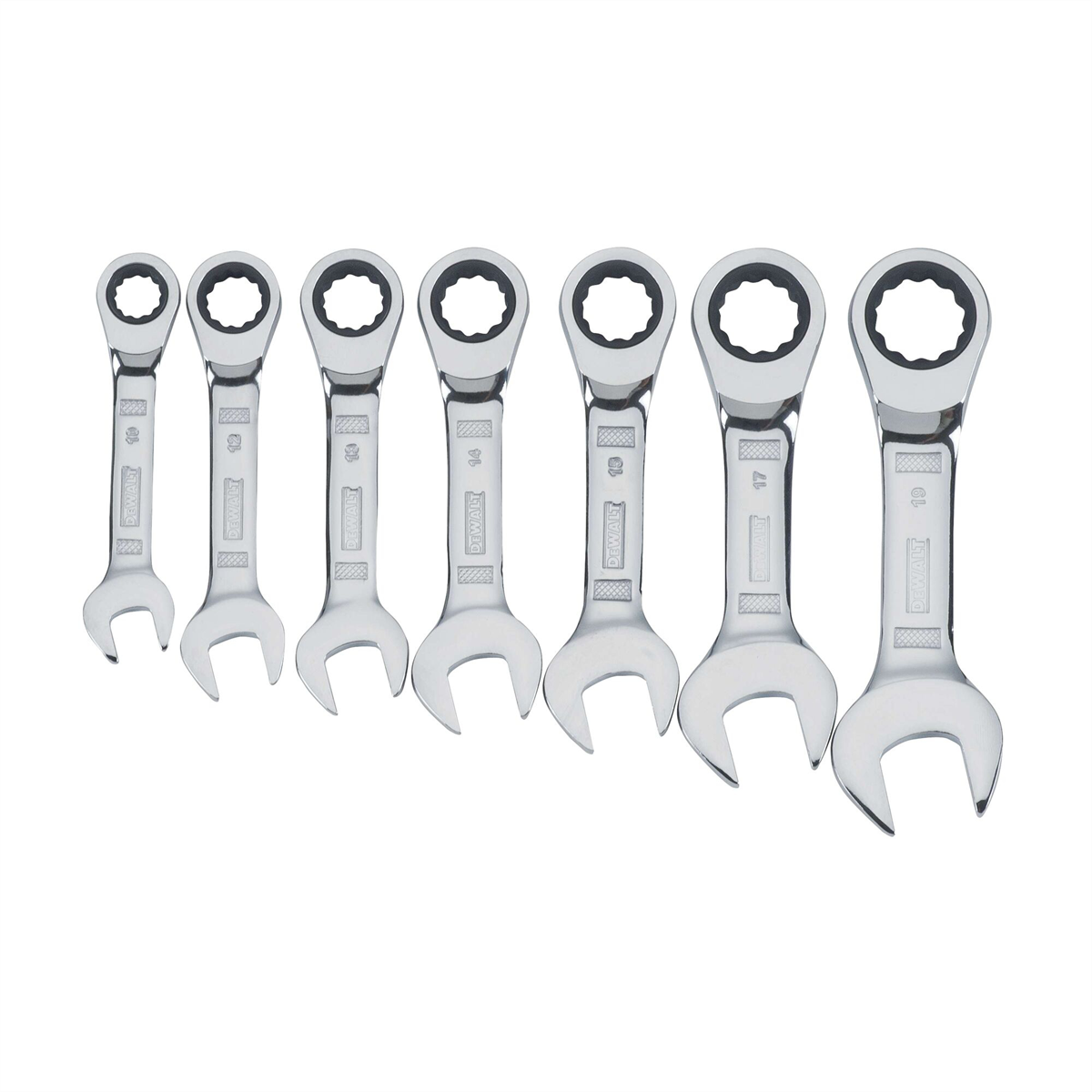 DEWALT Ratcheting Stubby Wrench Set, 7-Piece Metric