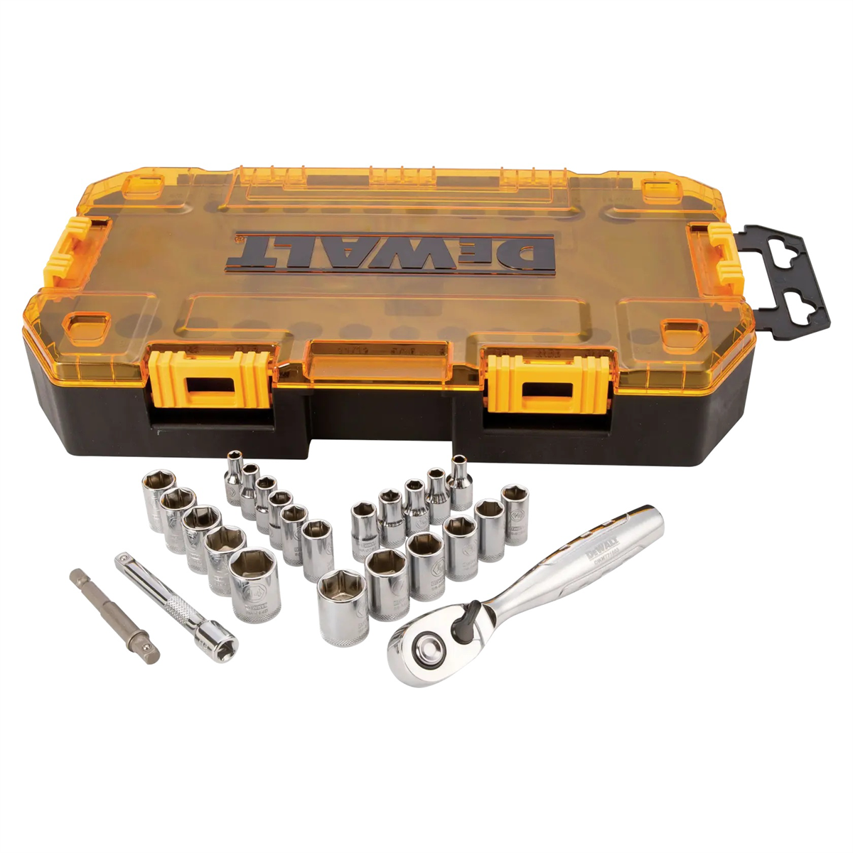 DEWALT Drive Socket Set, SAE/Metric, 1/4-Inch Drive, 25-Piece