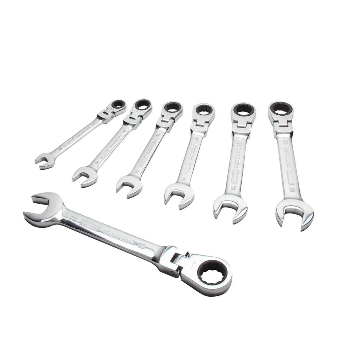 DEWALT 7 Piece Ratcheting Flex Head Combination Metric Wrench Set