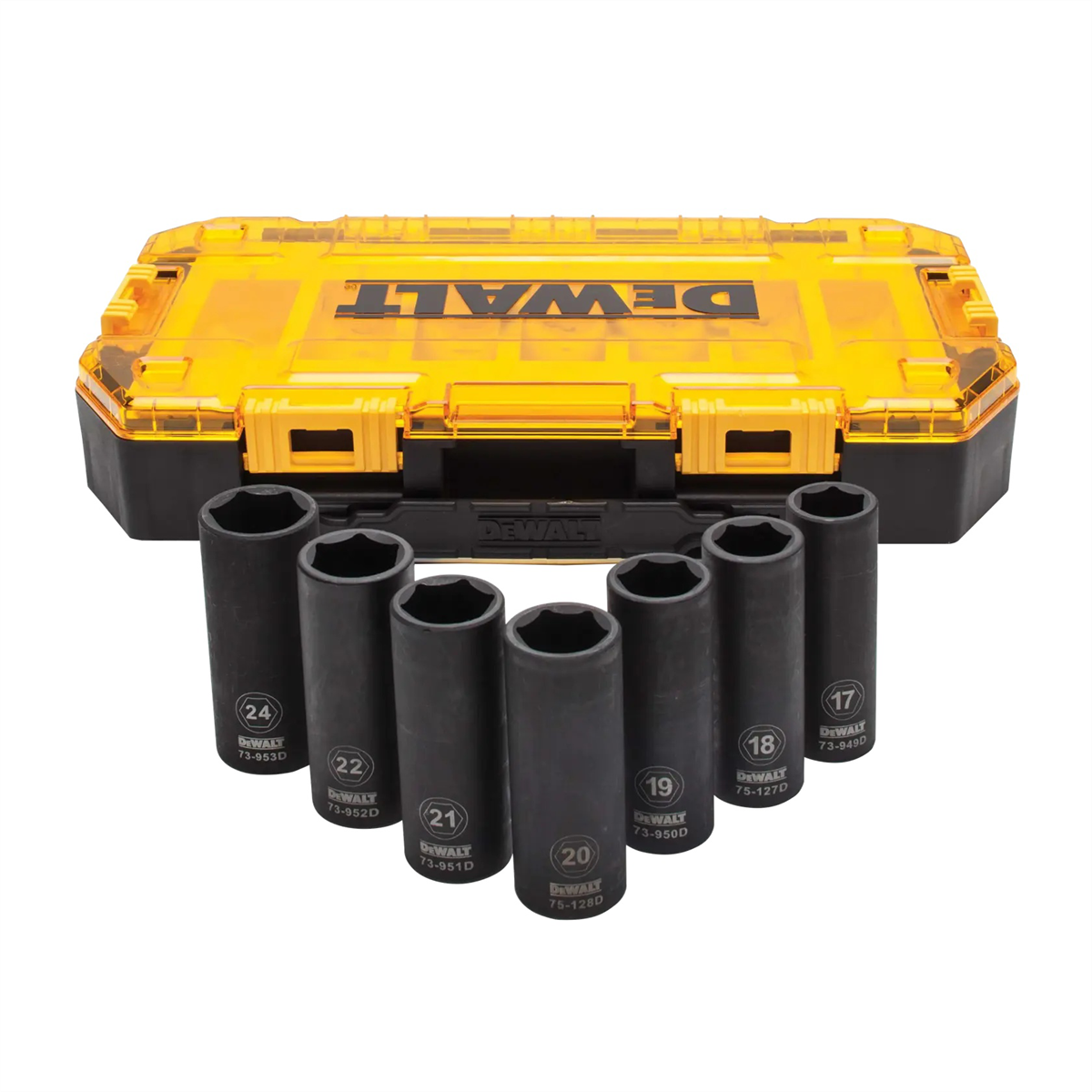 DEWALT 7 Piece Full Metric 1/2" Deep Impact Socket Set in Touchbox