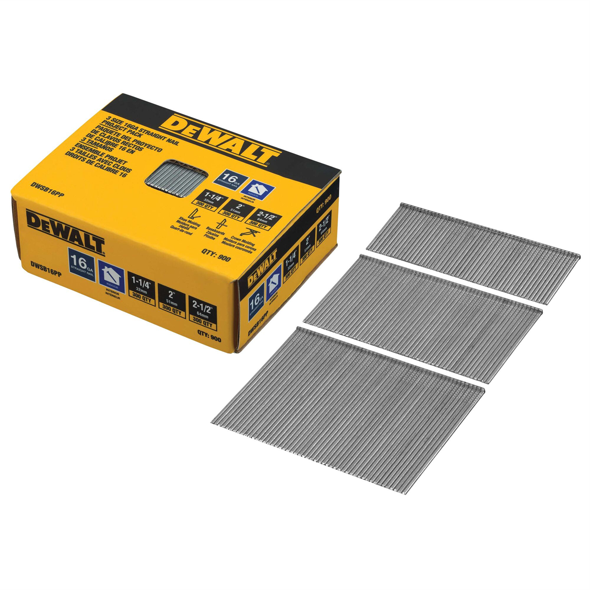 Dewalt 16ga Finish Nails, - 1-1/4; 2; 2-1/2