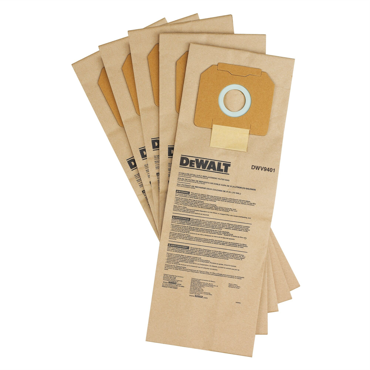 DEWALT Paper Bag (5 Pack) for Dust Extractors