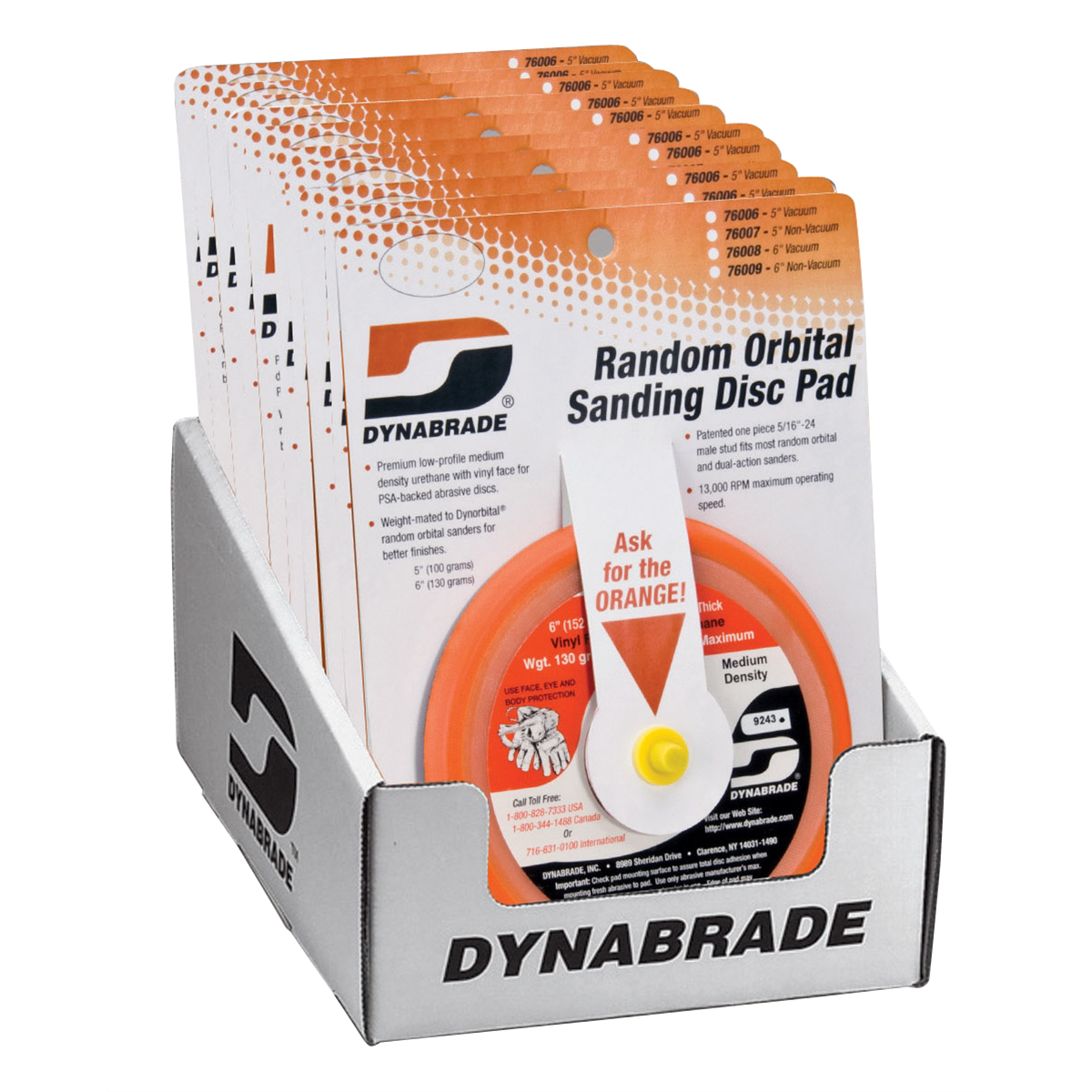 Dynabrade 10PC 6" Non Vacuum Sanding Disc Display