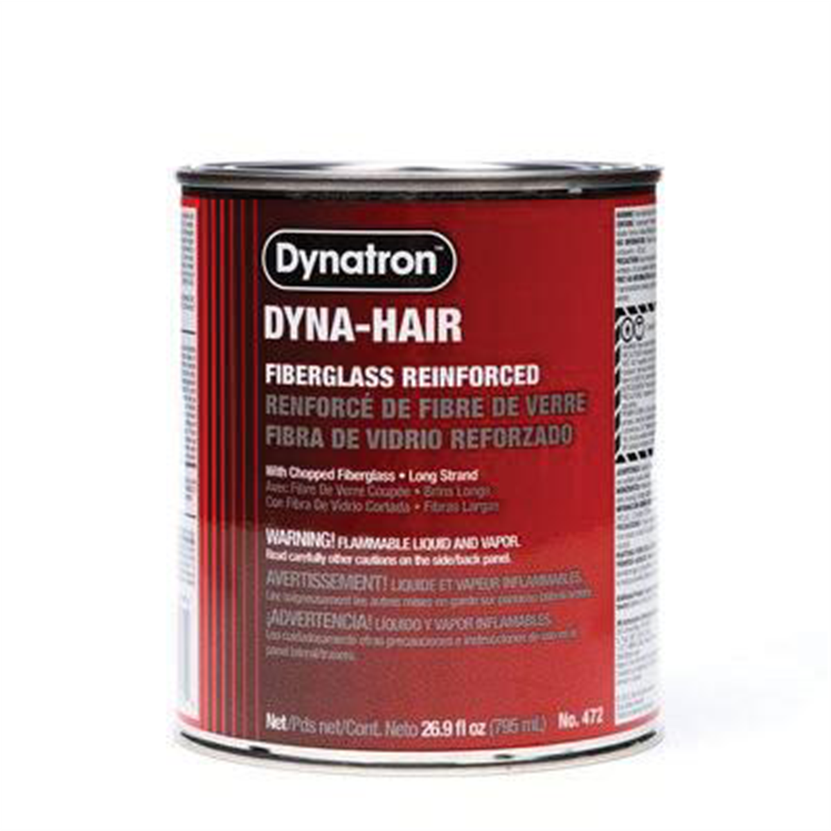 Dynatron Bondo Dyna-Hair 472 Long Strand Glass Reinforced Body Filler, 1 qt Can, Green, Paste
