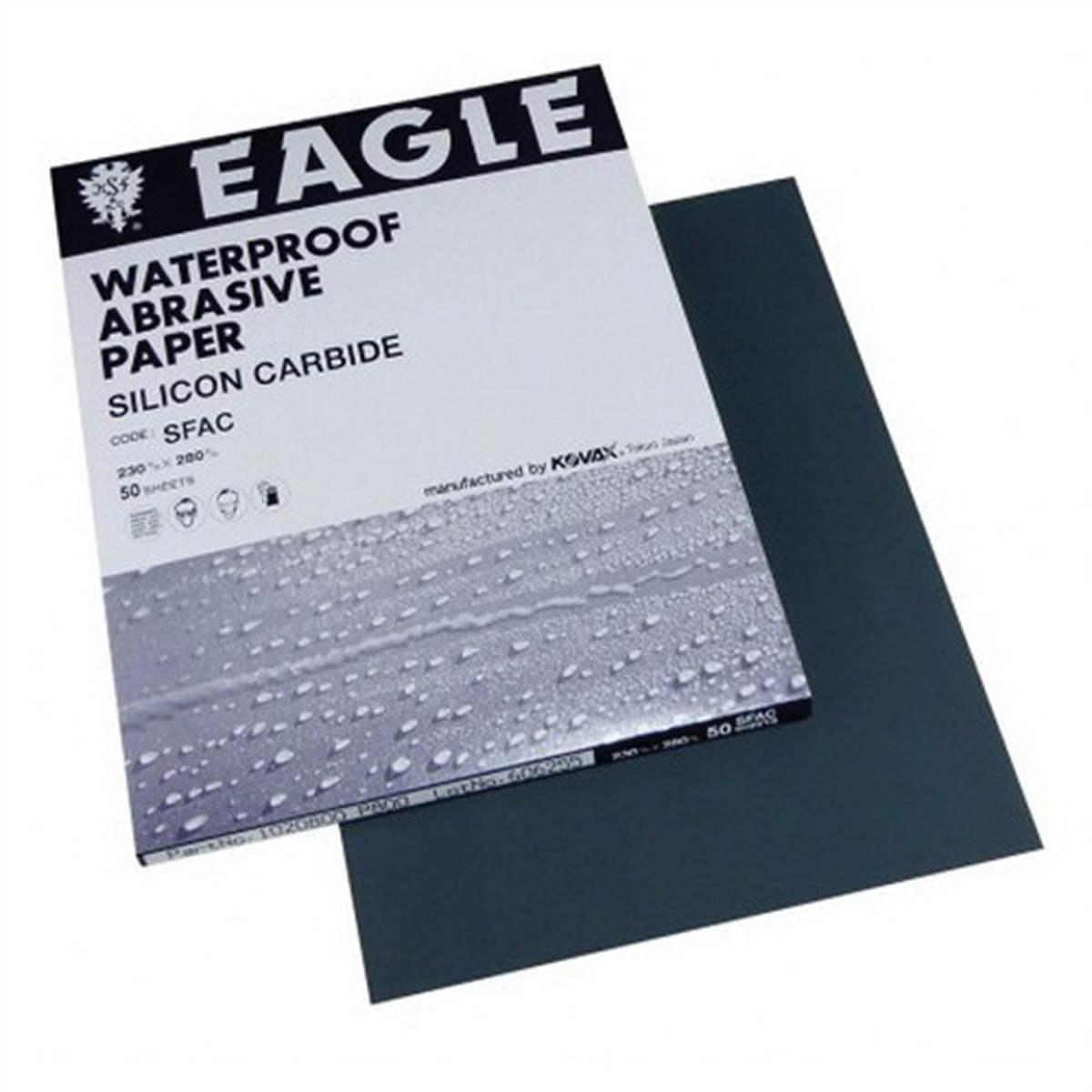 Eagle Abrasives, Inc. KOVAX 102-0320 Sanding Sheet, 9 in W x 11 in L, 320 Grit, P320-A Grade, Silicon Carbide