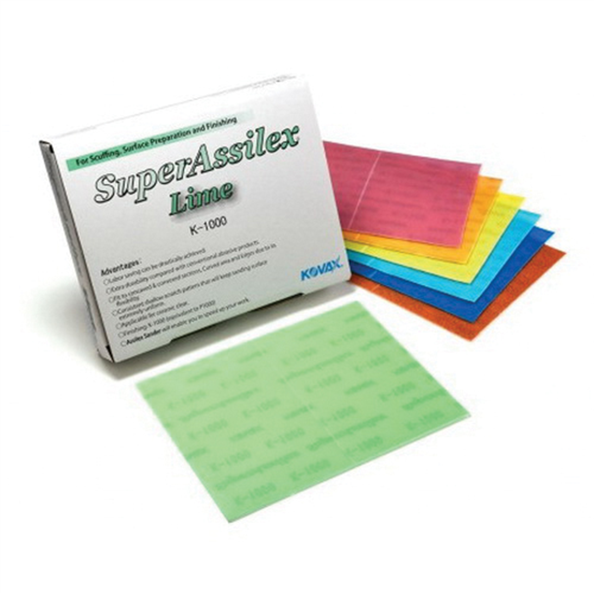 Eagle Abrasives, Inc. KOVAX Super Assilex 191-2505 Sanding Sheet, 130 mm W x 170 mm L, 1500 Grit, K-1500 Grade, Peach