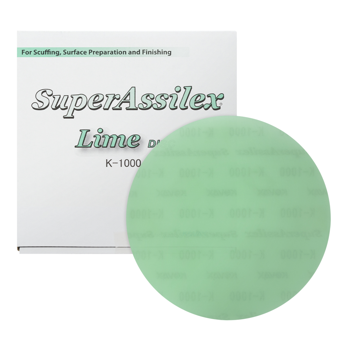 Eagle Abrasives, Inc. (25)Super Assilex 193-1509 Sanding Disc, 6 in Dia, K1000 Grit, Lime, No Holes
