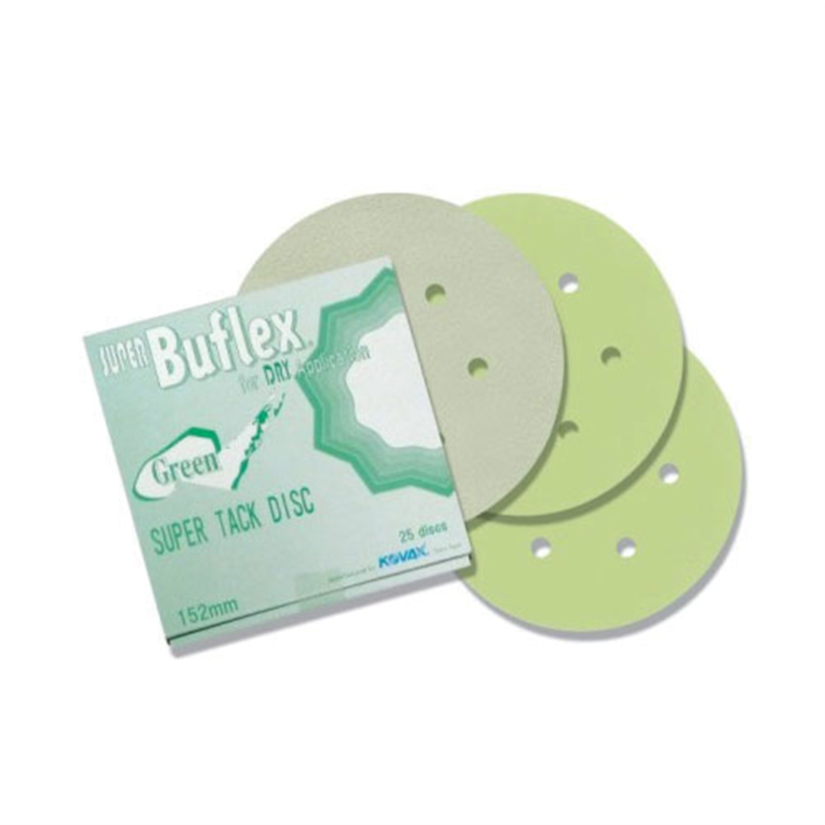 Eagle Abrasives, Inc. KOVAX Super Buflex 193-1535 Sanding Disc, 6 in Dia, 2000 Grit, Green, Dry, Hook and Loop Attachment, 7 Holes