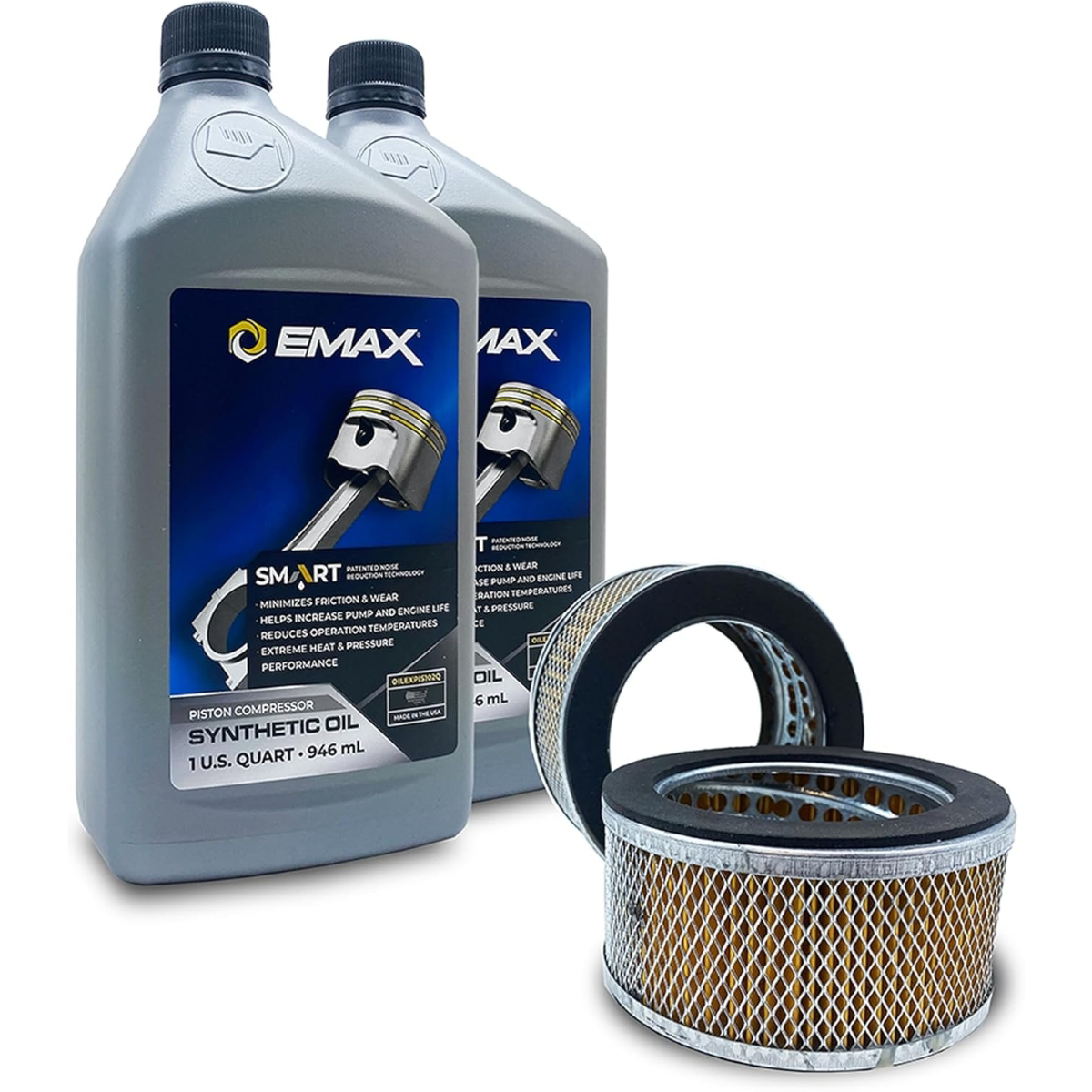 EMAX Compressor  5-Year Extended Warranty Filter Maintenance Kit for 5HP, 7.5HP, 10HP Piston Compressor with Spin-on Oil Filter