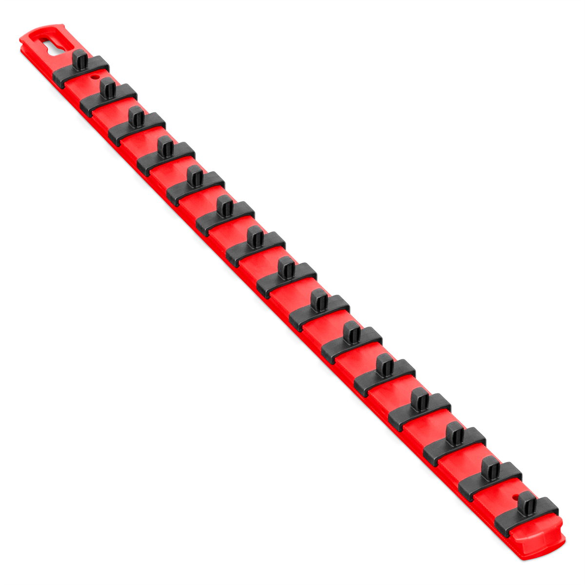 Ernst Mfg. 18” Socket Organizer With 22 Dura-pro Hd Clips - Red - 1/4"