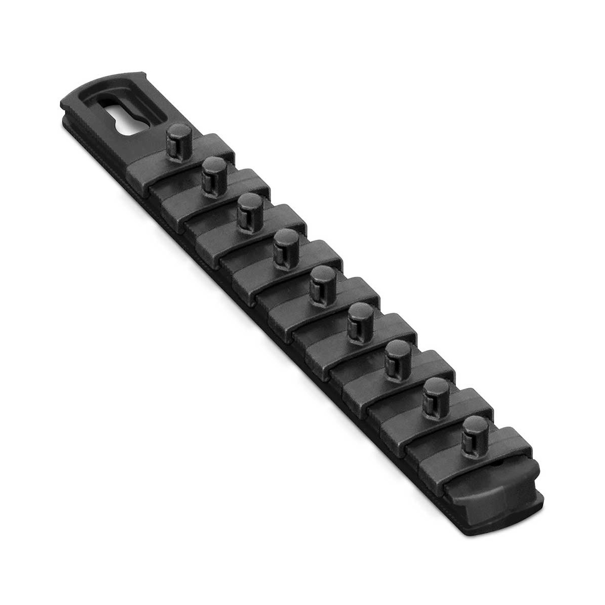 Ernst Mfg. 8 Inch Socket Organizer and 9 Socket Clips - 1/4 Inch - Black