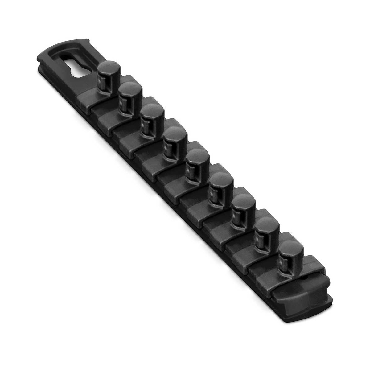 Ernst Mfg. 8 Inch Socket Organizer and 9 Socket Clips - 3/8 Inch - Black