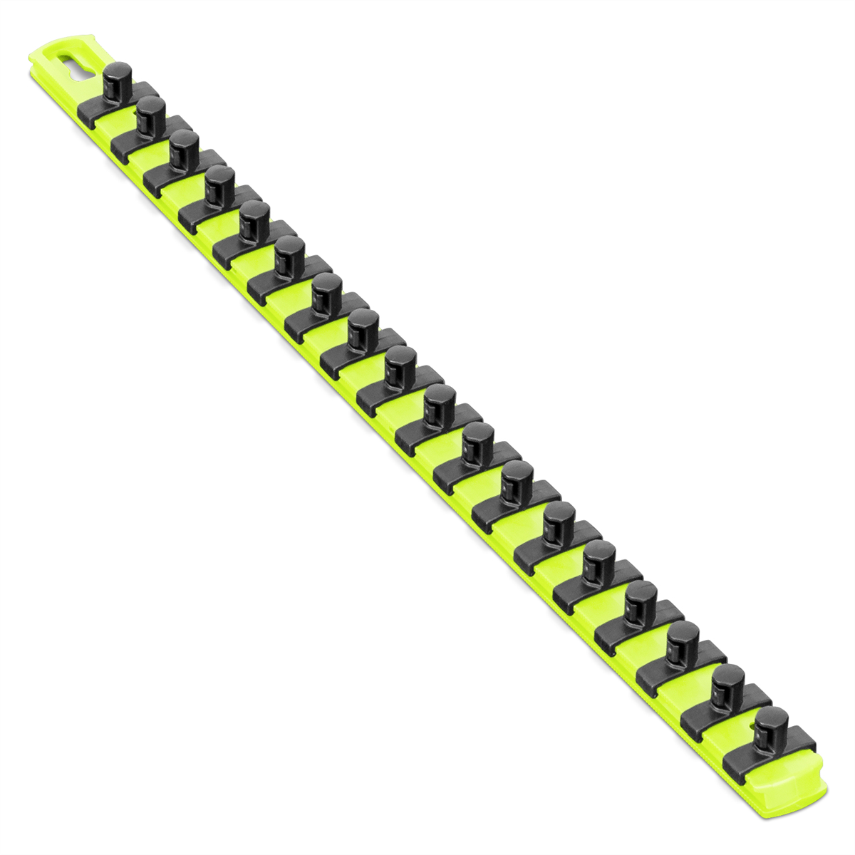 Ernst Mfg. 18” Socket Organizer with 18 Twist Lock Clips - HI-VIZ - 3/8"