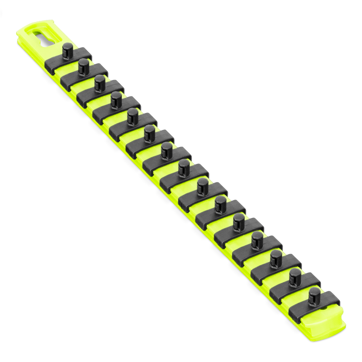 Ernst Mfg. 13” Socket Organizer with 15 Twist Lock Clips - HI-VIZ - 1/4”