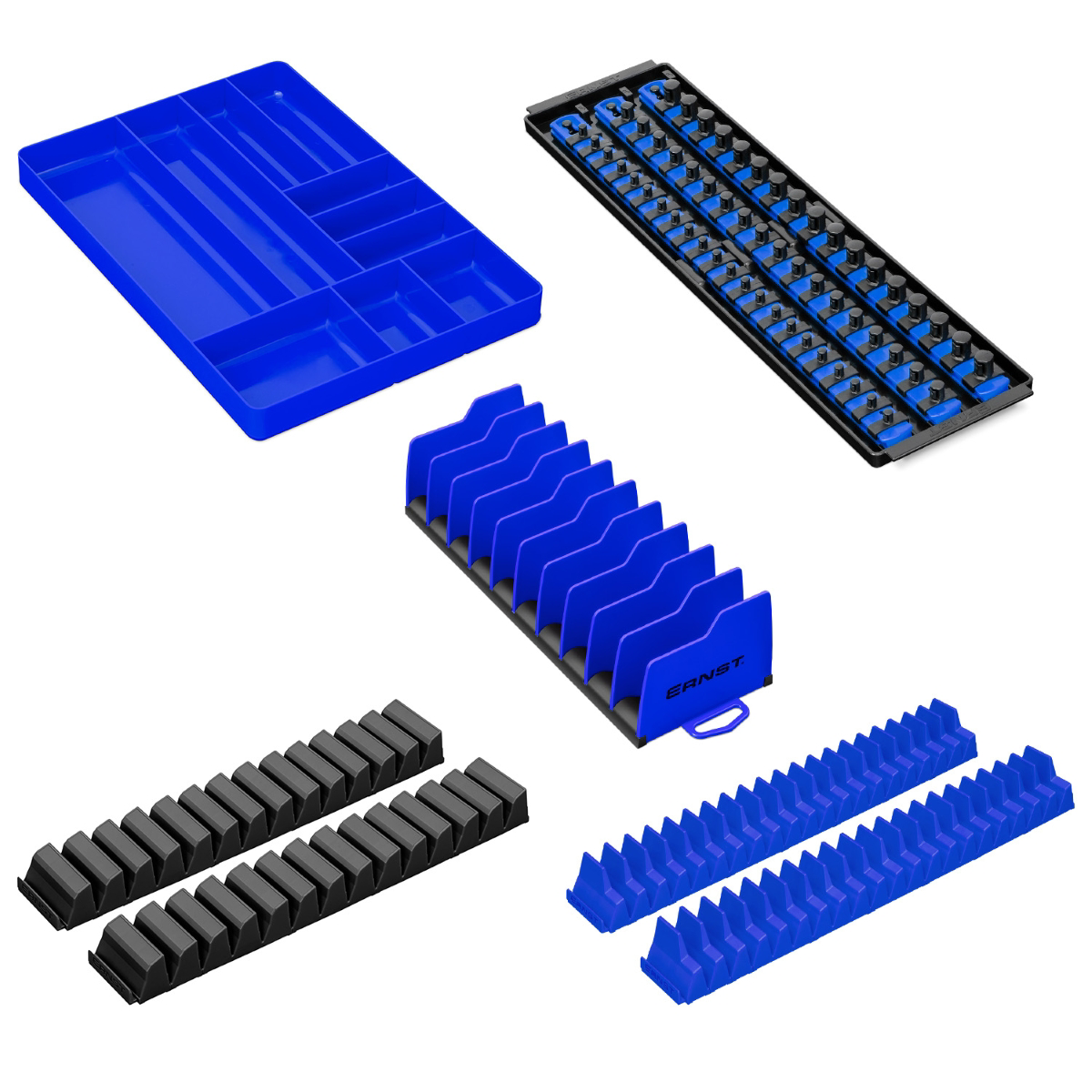 Ernst Mfg. Tde 26 Show Pack -tool Organizer Bundle: Screwdriver, Wrench, Plier, Socket, And Tray - Blue