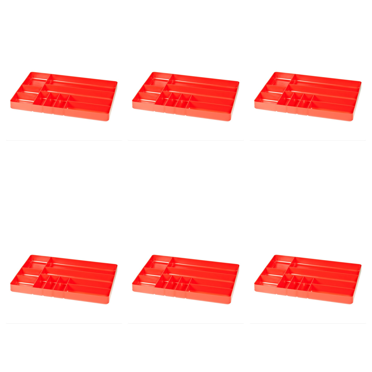 Ernst Mfg. 10 Compartment Tool Organizer Tray, Red - 6 Pack