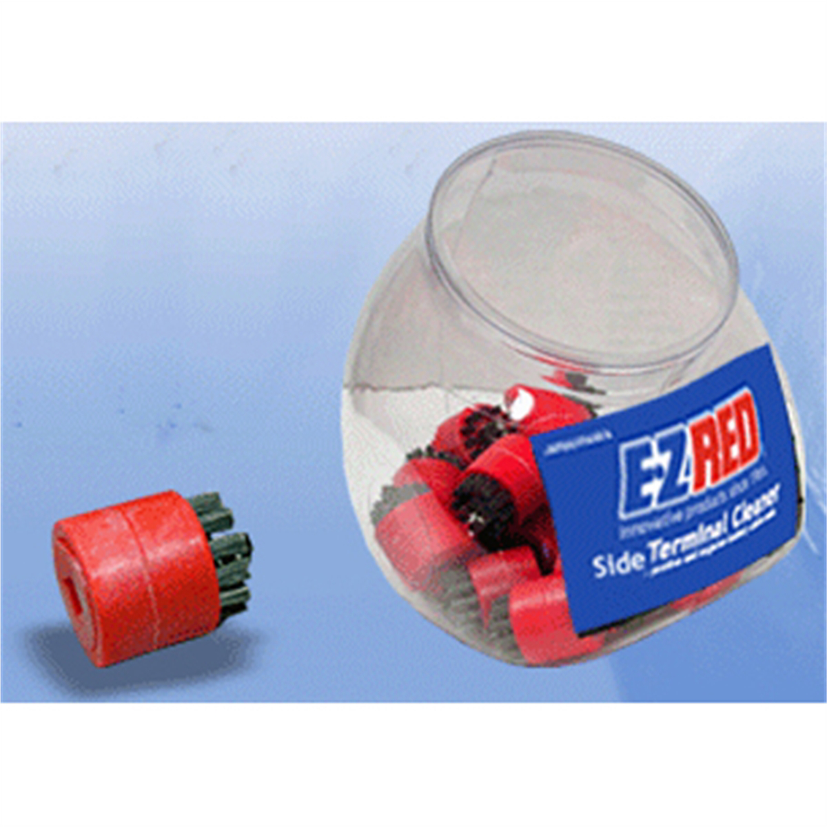E-Z Red 20PC Side Battery Terminal Cleaner Brush Display