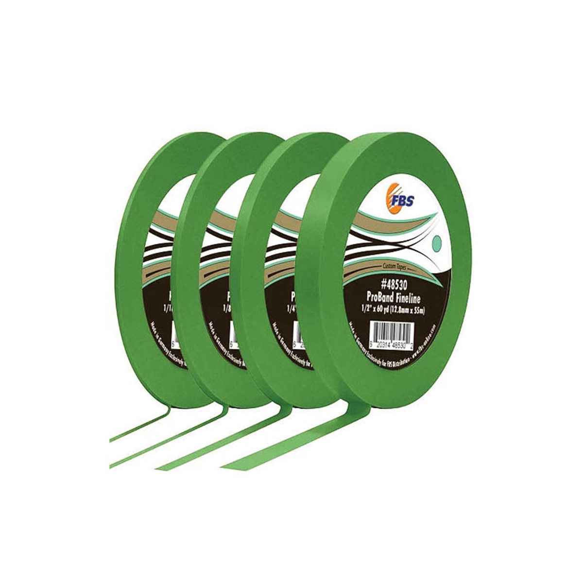 Distribution ProBand 48520 Fine Line Tape, 60 yd L x 1/4 in W, Stabilized Polymer Film, Green