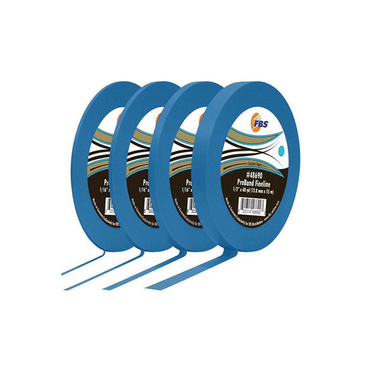 Distribution ProBand 48685 Fine Line Tape, 60 yd L x 1/4 in W, Stabilized Polymer Film, Blue