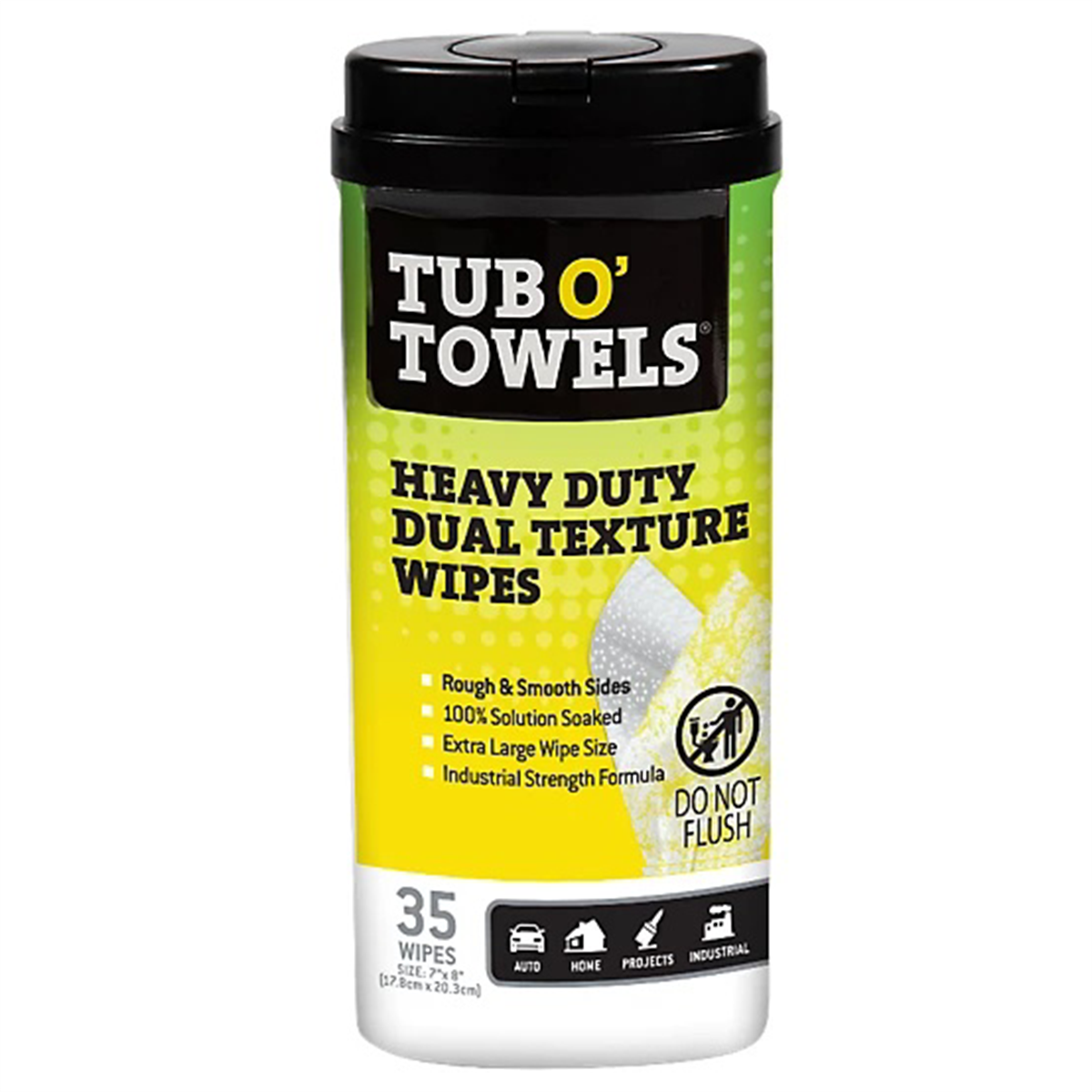 Tub O' Towels Heavy Duty Dual Texture Cleaning Wipes, 35 count