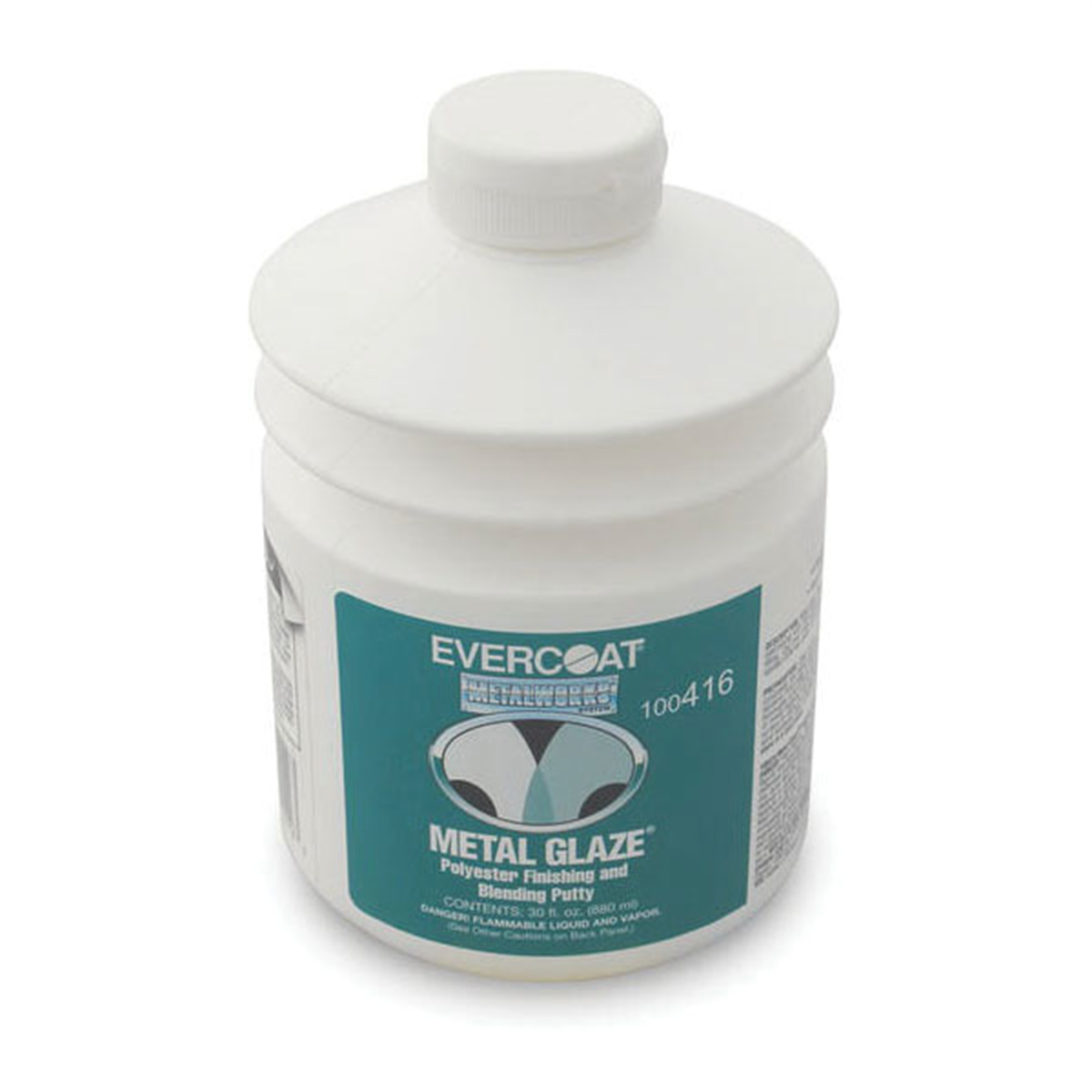 Fibre Glass Evercoat Metal Glaze 100416 Polyester Finishing And Blending Putty, 30 Oz Pump, Thixotropic Liquid