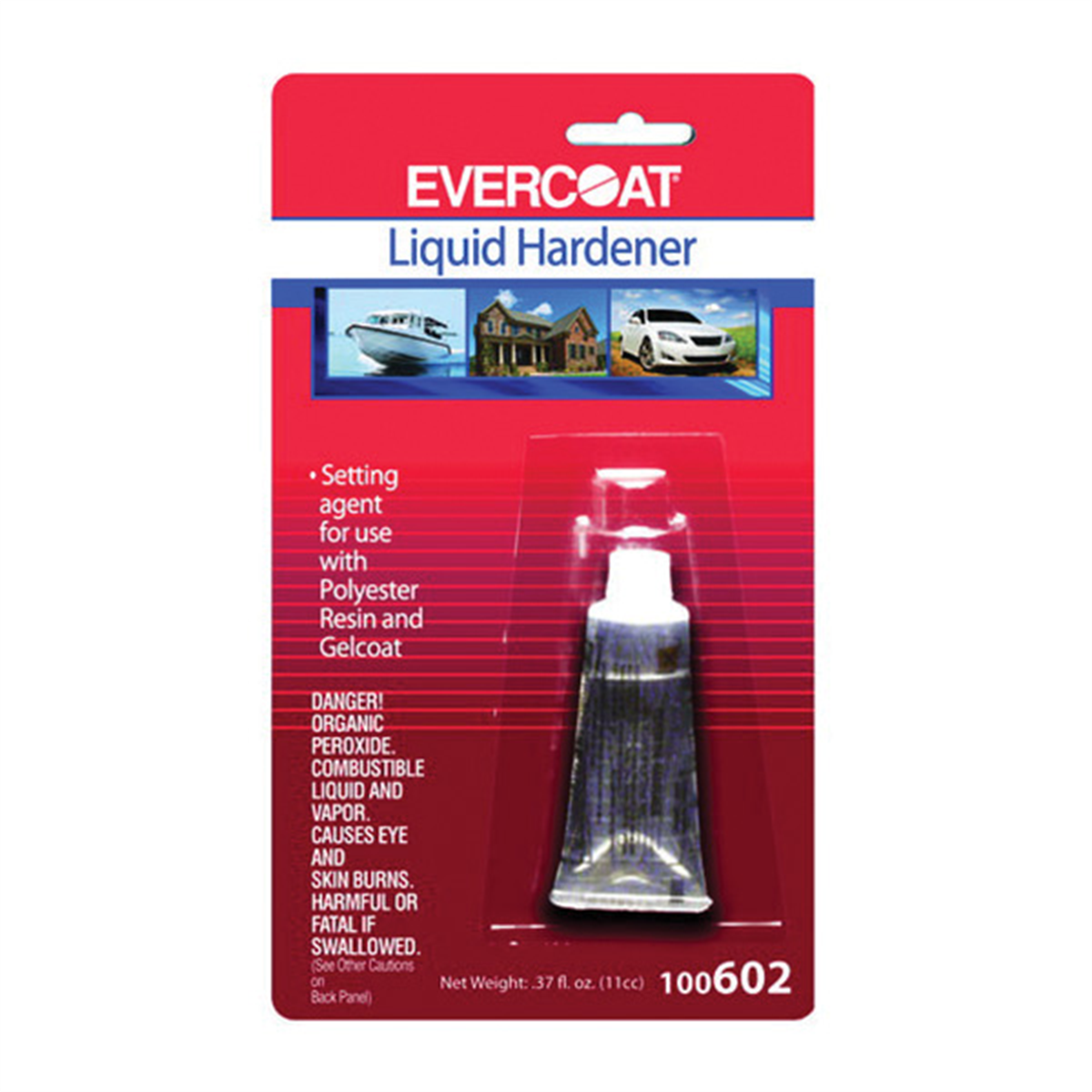 Fibre glass Evercoat 100602 Liquid Hardener, 11 cc Tube, Clear, Liquid