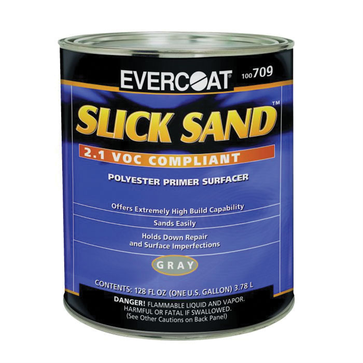 Fibre glass Evercoat SLICK SAND 100709 Extra High-Build Polyester Primer Surfacer, 1 gal Round Can, Gray