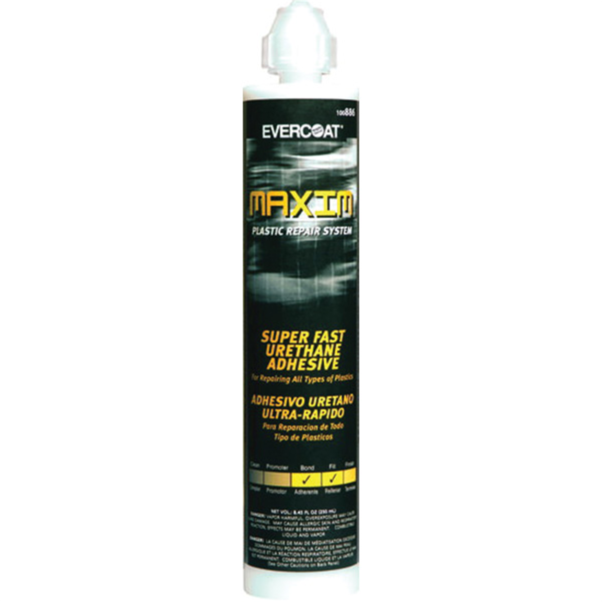 Fibre glass Evercoat MAXIM 100886 Super Fast Urethane Adhesive, 250 mL Bottle, Beige, Liquid, 1 hr Curing