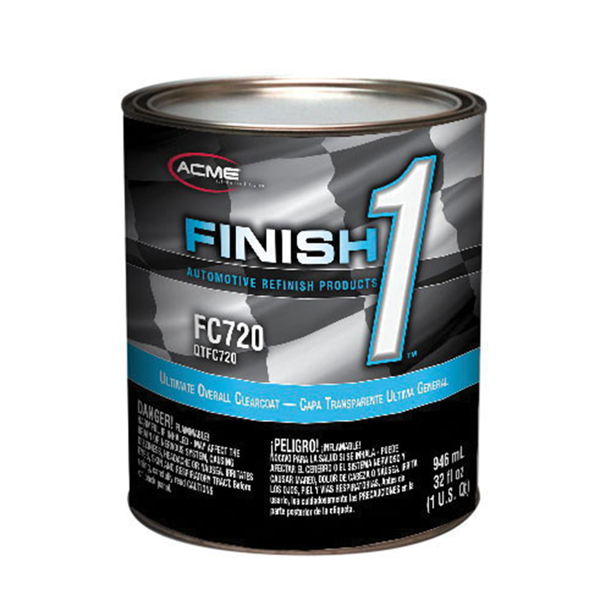 Finish 1 Automotive Refinish Products FC72014 Ultimate Overall Clear Coat, 1 qt, High Solids Content, 4:1 Mixing
