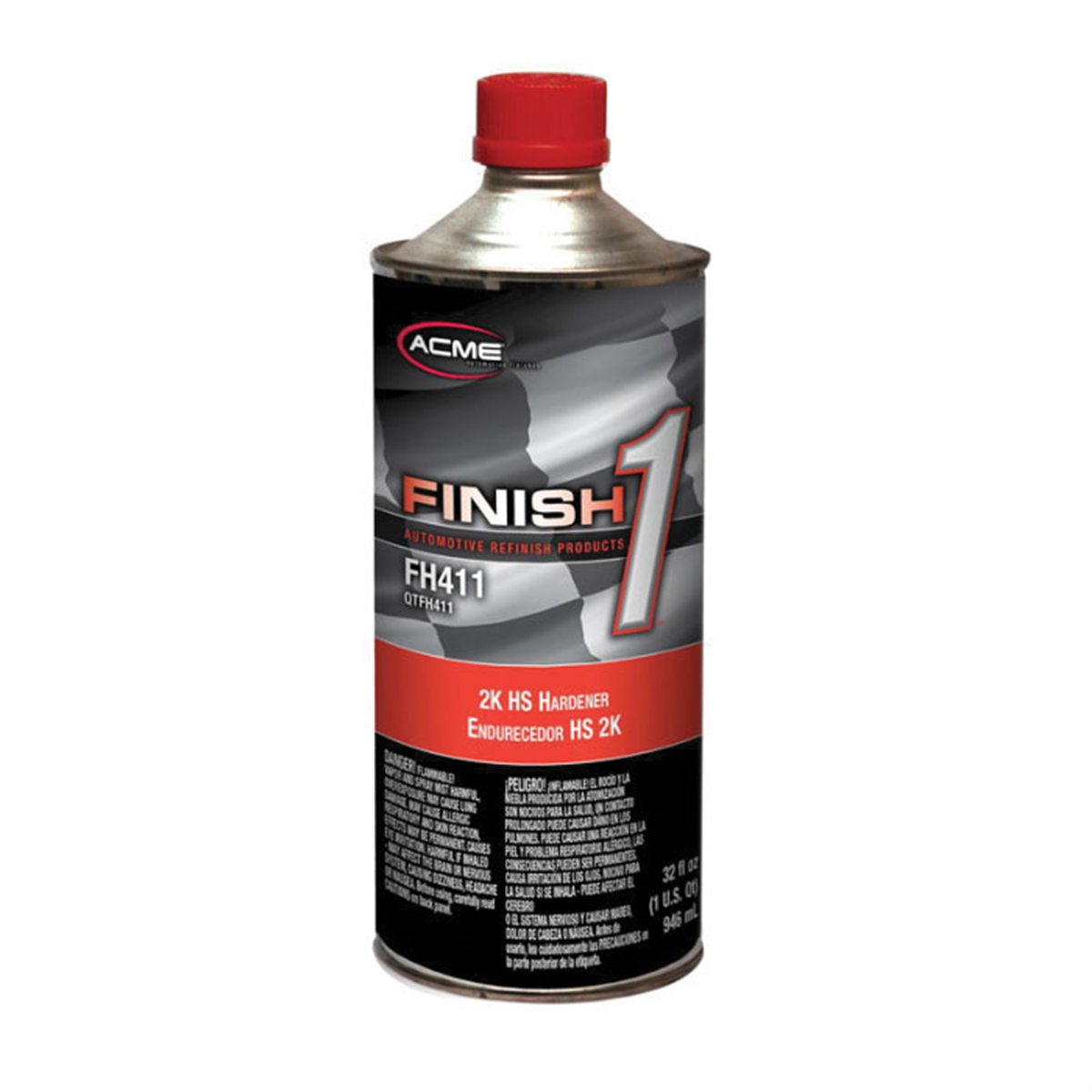 Finish 1 Automotive Refinish Products FH411-4 2K HS Hardener, 1 qt Aerosol Can, Liquid