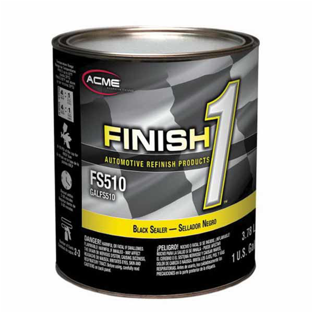 Finish 1 Automotive Refinish Products FS510-1 4.1 VOC Enamel Sealer Undercoat, 1 gal Can, Black