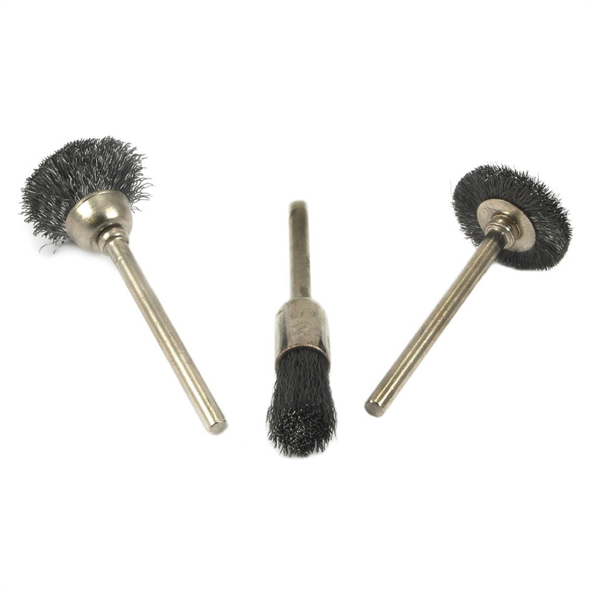 Forney Industries 3-piece Bristle Wire Brush Set With 1/8 In Shank